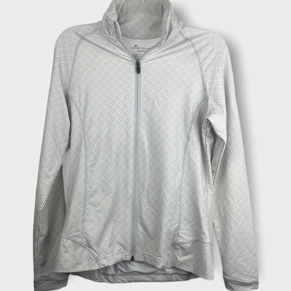 Peter Millar Full Zip Wicking Women’s Jacket Sz M UPF 50 Polyester Spandex Blend